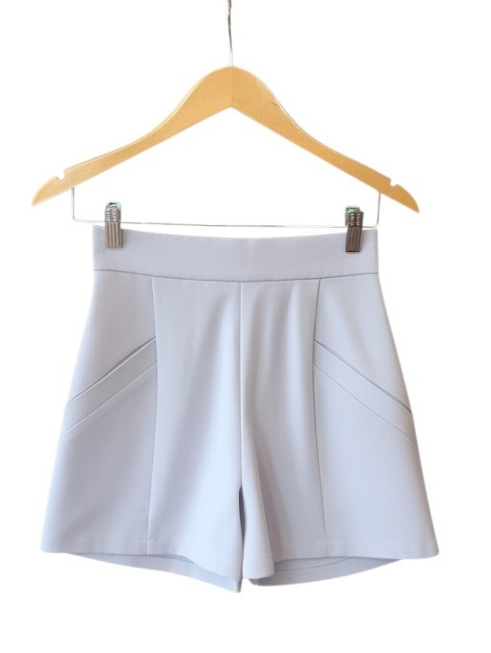 BB Dakota Light Grey High Waist Mini Shorts 2